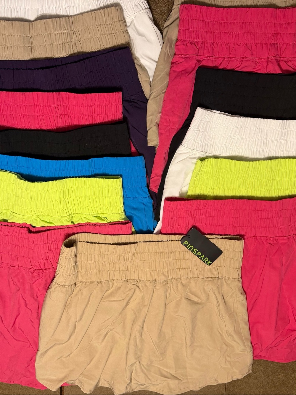 M/L/XL/XXL Women’s Pinspark Elastic High Waist Skort, NWT, $13 each-multi colors